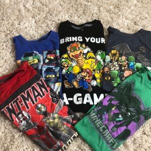Lot of 5 Boys Characters T Shirts
